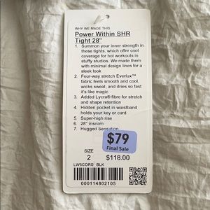 Lululemon black leggings- Size 2